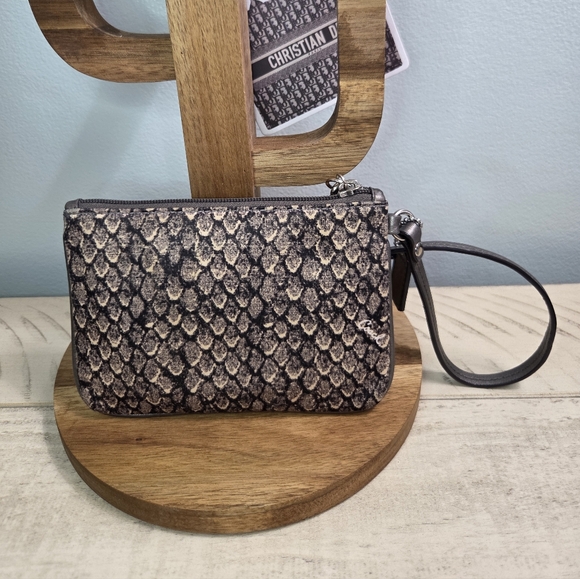 Coach Taylor Sateen Snake Print Wristlet, EUC - Picture 4 of 14